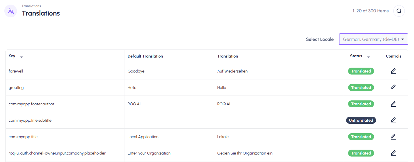 ROQ Console translation